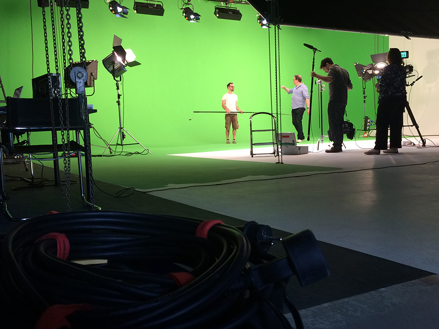 Shooting in a greescreen studio